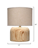 Jamie Young Co. Timber Table Lamp With Linen Shade Natural Paulownia Wood Ls9timberlna