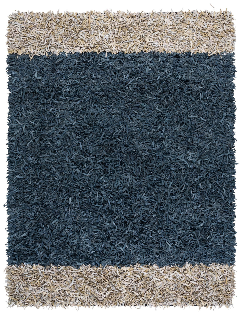 Safavieh Leather Handwoven Area Rug - Luxurious Artisan Craftsmanship With Plush Shag Design For Any Space Beige ,Black 90% Leather And 10%  Cotton Lsg602b-8