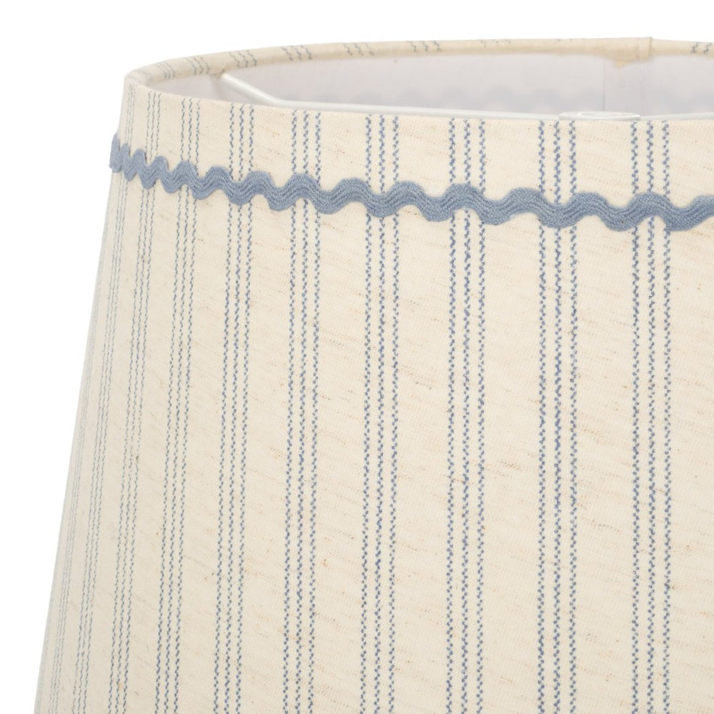 Safavieh POLINA, 10 Inch Beige and Blue Cotton Printed Lamp Shade for Elegant Ambient Illumination at Home LSH2002A
