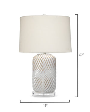 Harper Hand-carved Ceramic Table Lamp with Linen Shade and Acrylic Finial Accent