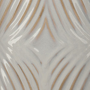 Harper Hand-carved Ceramic Table Lamp with Linen Shade and Acrylic Finial Accent
