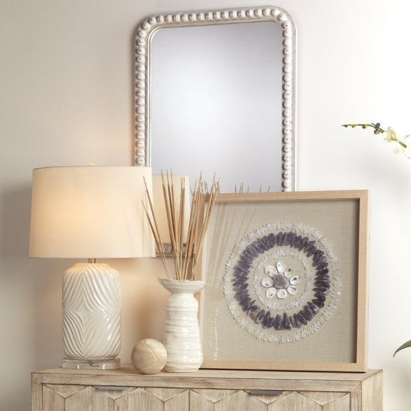 Harper Hand-carved Ceramic Table Lamp with Linen Shade and Acrylic Finial Accent