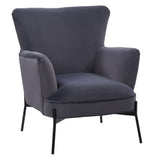 CorLiving Elwood Wingback Accent Chair in Grey Grey LSS-200-C