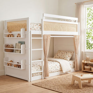 English Elm Queen Murphy Wall Bed with Integrated Shelves for Studio and Guest Room Use White 78.9 L x 41.9 W x 56.3 H LT000122AAK