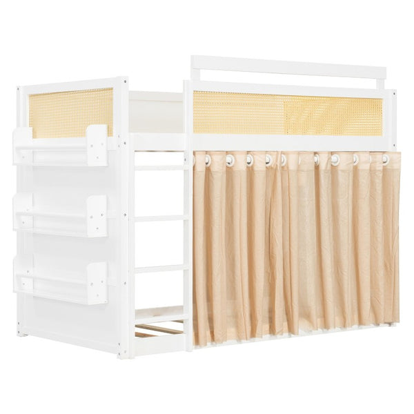 English Elm Queen Murphy Wall Bed with Integrated Shelves for Studio and Guest Room Use White 78.9 L x 41.9 W x 56.3 H LT000122AAK