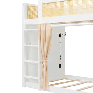 English Elm Queen Murphy Wall Bed with Integrated Shelves for Studio and Guest Room Use White 78.9 L x 41.9 W x 56.3 H LT000122AAK