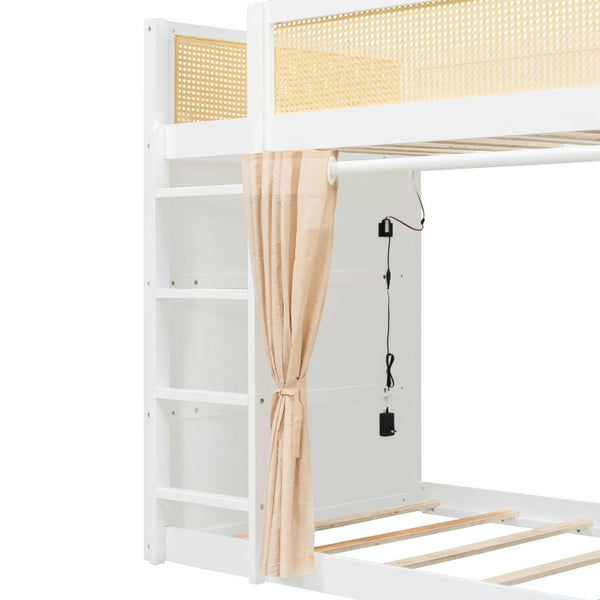 English Elm Queen Murphy Wall Bed with Integrated Shelves for Studio and Guest Room Use White 78.9 L x 41.9 W x 56.3 H LT000122AAK