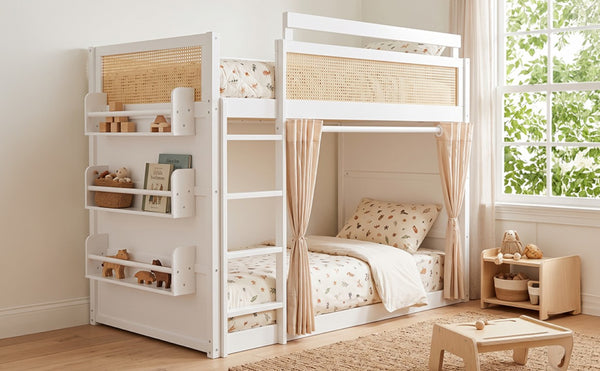 English Elm Queen Murphy Wall Bed with Integrated Shelves for Studio and Guest Room Use White 78.9 L x 41.9 W x 56.3 H LT000122AAK