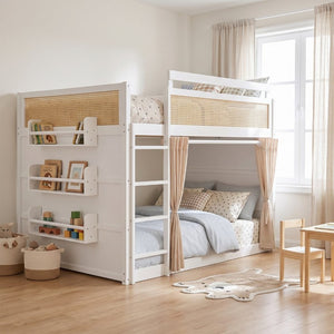 English Elm Queen Eco Solid Platform Bed Minimalist Low Profile Sustainable Frame for Modern Bedroom White Full MDF,Pine,Plywood LT000123AAK
