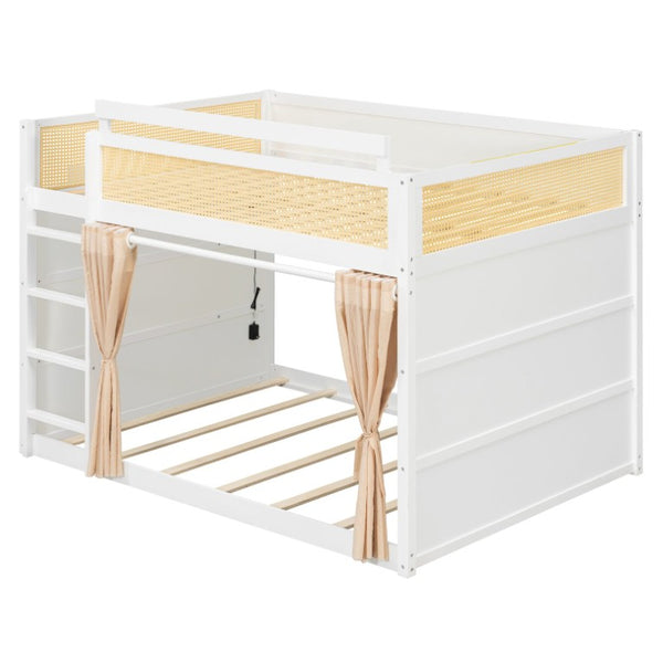 English Elm Queen Eco Solid Platform Bed Minimalist Low Profile Sustainable Frame for Modern Bedroom White Full MDF,Pine,Plywood LT000123AAK