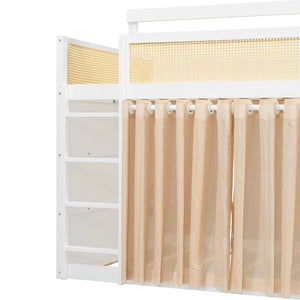 English Elm Queen Eco Solid Platform Bed Minimalist Low Profile Sustainable Frame for Modern Bedroom White Full MDF,Pine,Plywood LT000123AAK