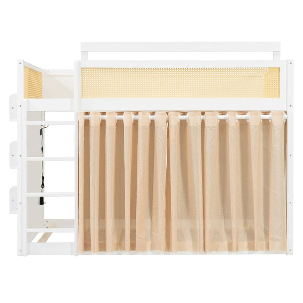 English Elm Queen Eco Solid Platform Bed Minimalist Low Profile Sustainable Frame for Modern Bedroom White Full MDF,Pine,Plywood LT000123AAK