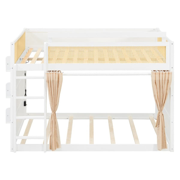 English Elm Queen Eco Solid Platform Bed Minimalist Low Profile Sustainable Frame for Modern Bedroom White Full MDF,Pine,Plywood LT000123AAK