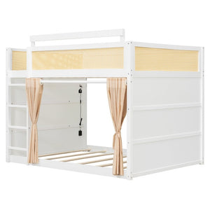 English Elm Queen Eco Solid Platform Bed Minimalist Low Profile Sustainable Frame for Modern Bedroom White Full MDF,Pine,Plywood LT000123AAK