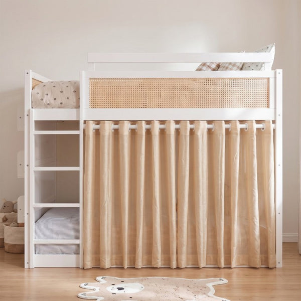 English Elm Queen Eco Solid Platform Bed Minimalist Low Profile Sustainable Frame for Modern Bedroom White Full MDF,Pine,Plywood LT000123AAK