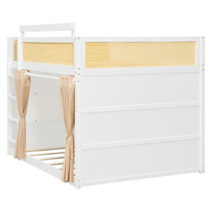 English Elm Queen Eco Solid Platform Bed Minimalist Low Profile Sustainable Frame for Modern Bedroom White Full MDF,Pine,Plywood LT000123AAK