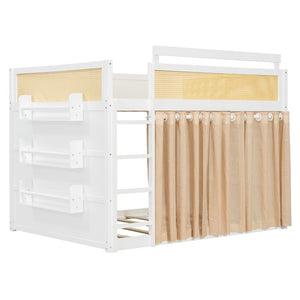 English Elm Queen Eco Solid Platform Bed Minimalist Low Profile Sustainable Frame for Modern Bedroom White Full MDF,Pine,Plywood LT000123AAK