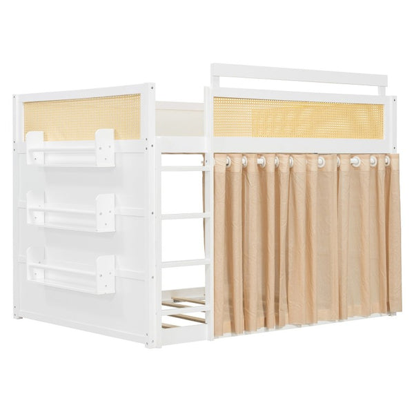English Elm Queen Eco Solid Platform Bed Minimalist Low Profile Sustainable Frame for Modern Bedroom White Full MDF,Pine,Plywood LT000123AAK