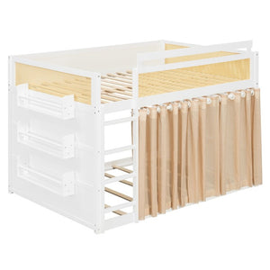 English Elm Queen Eco Solid Platform Bed Minimalist Low Profile Sustainable Frame for Modern Bedroom White Full MDF,Pine,Plywood LT000123AAK