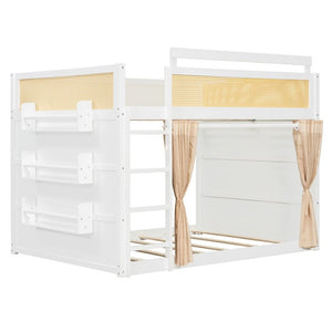 English Elm Queen Eco Solid Platform Bed Minimalist Low Profile Sustainable Frame for Modern Bedroom White Full MDF,Pine,Plywood LT000123AAK