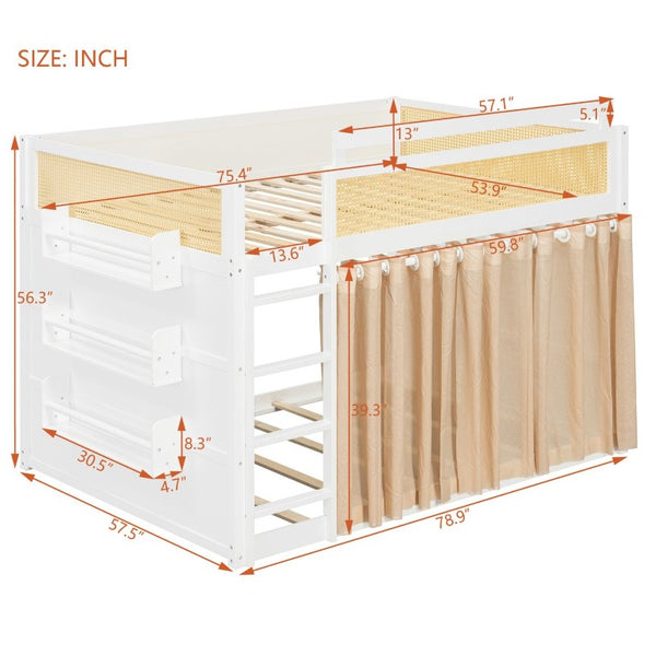English Elm Queen Eco Solid Platform Bed Minimalist Low Profile Sustainable Frame for Modern Bedroom White Full MDF,Pine,Plywood LT000123AAK