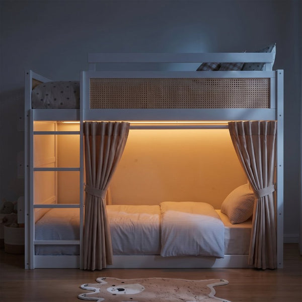 English Elm Queen Eco Solid Platform Bed Minimalist Low Profile Sustainable Frame for Modern Bedroom White Full MDF,Pine,Plywood LT000123AAK