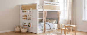 English Elm Queen Eco Solid Platform Bed Minimalist Low Profile Sustainable Frame for Modern Bedroom White Full MDF,Pine,Plywood LT000123AAK