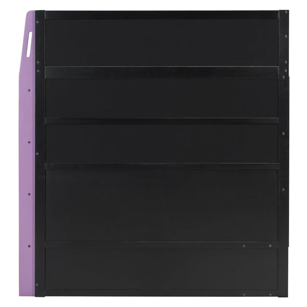 English Elm Full Size Gaming Loft Bed with Rgb Lighting Desk and Multi-tier Storage Shelves LT000260AAI