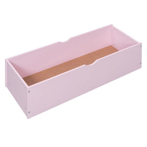 English Elm Twin High Sleeper Loft Bed with Built-In Shelves Oak Accents and Under Drawer Pink LT000432AAH