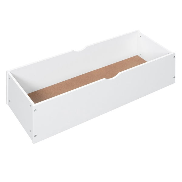 English Elm Twin High Sleeper Loft Bed with Built-In Shelves Oak Accents and Under Drawer White+Natural LT000432AAK