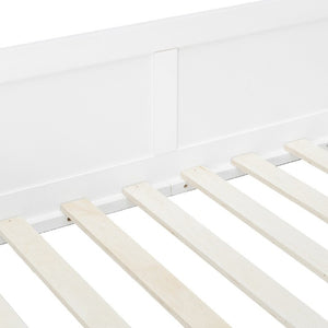 English Elm Twin Loft Bed Solid Wood Frame with L-Shaped Desk Wardrobe Storage and LED Lighting White LT000437AAK