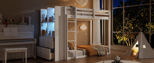 English Elm Queen Murphy Wall Bed with Integrated Shelves for Studio and Guest Room Use White 91.81 L x 42.36 W x 64.37 H LT000451AAK