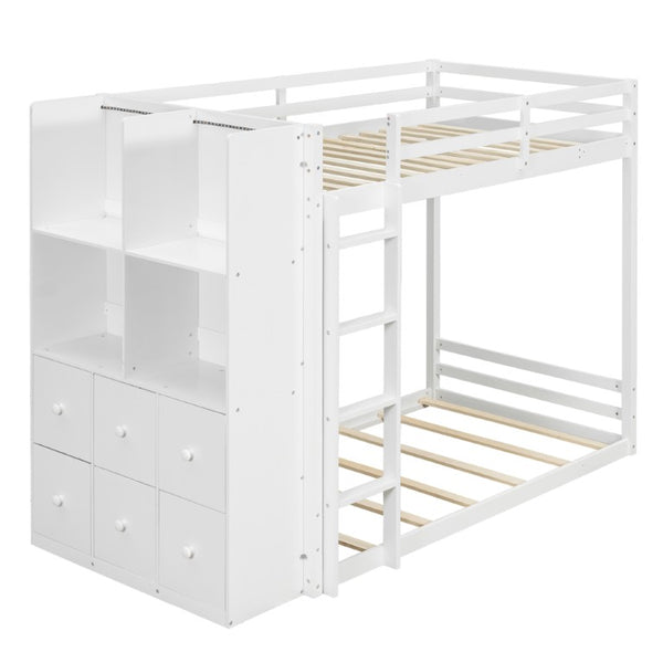 English Elm Queen Murphy Wall Bed with Integrated Shelves for Studio and Guest Room Use White 91.81 L x 42.36 W x 64.37 H LT000451AAK