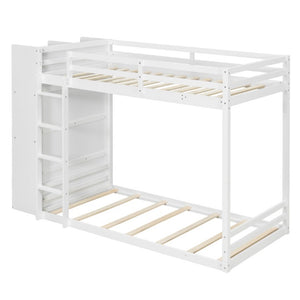 English Elm Queen Murphy Wall Bed with Integrated Shelves for Studio and Guest Room Use White 91.81 L x 42.36 W x 64.37 H LT000451AAK