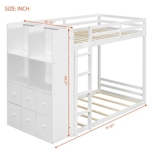 English Elm Queen Murphy Wall Bed with Integrated Shelves for Studio and Guest Room Use White 91.81 L x 42.36 W x 64.37 H LT000451AAK