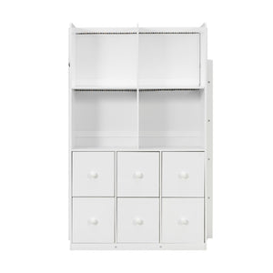 English Elm Queen Murphy Wall Bed with Integrated Shelves for Studio and Guest Room Use White 91.81 L x 42.36 W x 64.37 H LT000451AAK