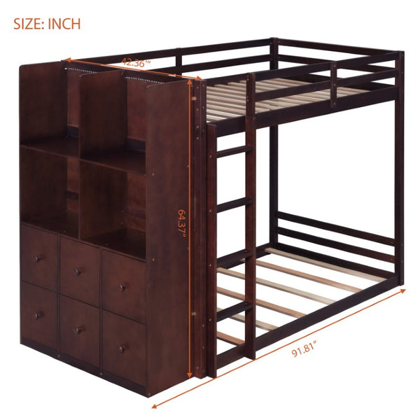 English Elm Queen Eco Solid Platform Bed Minimalist Low Profile Sustainable Frame for Modern Bedroom Espresso Twin MDF,Pine,Plywood LT000451AAP