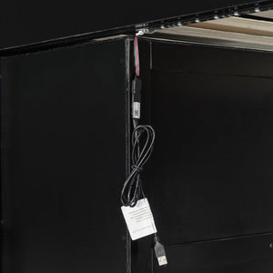 English Elm Full-Size Gaming Loft Bed with RGB Lighting Desk Wardrobe and USB Charging Hub Purple LT000459AAI