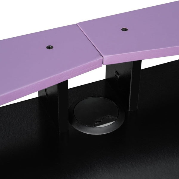 English Elm Full-Size Gaming Loft Bed with RGB Lighting Desk Wardrobe and USB Charging Hub Purple LT000459AAI