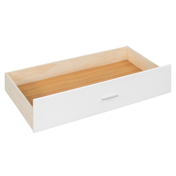 English Elm Twin Over Bunk Bed with Staircase and Six Storage Drawers for Kids Shared Rooms White LT000468AAK