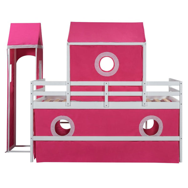 English Elm Queen Eco Solid Platform Bed Minimalist Low Profile Sustainable Frame for Modern Bedroom Pink Twin Solid Wood LT000770AAH