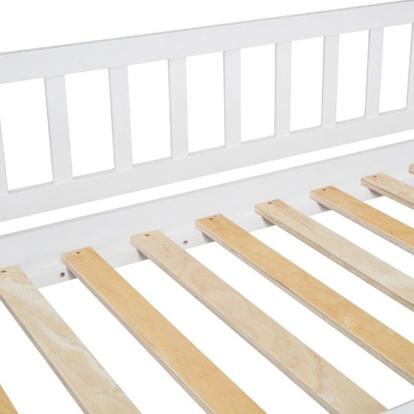 English Elm Twin Over Full Kids Bunk Bed with Slide Staircase Storage and Playhouse Frame LT100129AAK-1