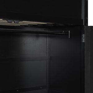 English Elm Full Size Gaming Loft Bed with Rgb Lighting Desk Wardrobe and Mdf Wood Frame LT100261AAI