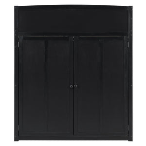 English Elm Full Size Gaming Loft Bed with Rgb Lighting Desk Wardrobe and Mdf Wood Frame LT100261AAI