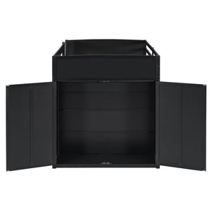 English Elm Full Size Gaming Loft Bed with Rgb Lighting Desk Wardrobe and Mdf Wood Frame LT100261AAI