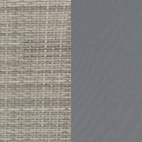 English Elm Nemo Versatile Indoor/Outdoor Wicker Rattan Recliner Chair with Flip-Up Table for Ultimate Comfort Gray Cushions/Gray Frame LTS-0422-GY-GY-GG