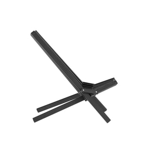 English Elm Delia Commercial-Grade Folding Acacia Wood Lounge Chair for Indoor/Outdoor Comfort & Style Black LTS-0441-BK-GG