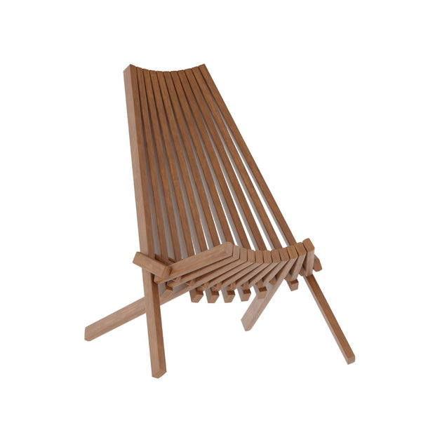 English Elm Delia Commercial-Grade Folding Acacia Wood Lounge Chair for Indoor/Outdoor Comfort & Style Brown LTS-0441-BR-GG