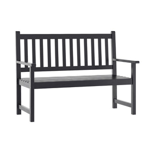 English Elm Adele Commercial Grade Acacia Wood Loveseat Bench for Indoor/Outdoor Spaces, Stylish and Durable Seating Black LTS-0525-BK-GG