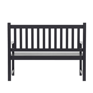 English Elm Adele Commercial Grade Acacia Wood Loveseat Bench for Indoor/Outdoor Spaces, Stylish and Durable Seating Black LTS-0525-BK-GG